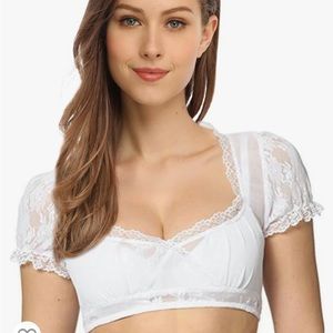 Women's Blouse Bavarian Oktoberfest Traditional Dirndl Blouse Shirt